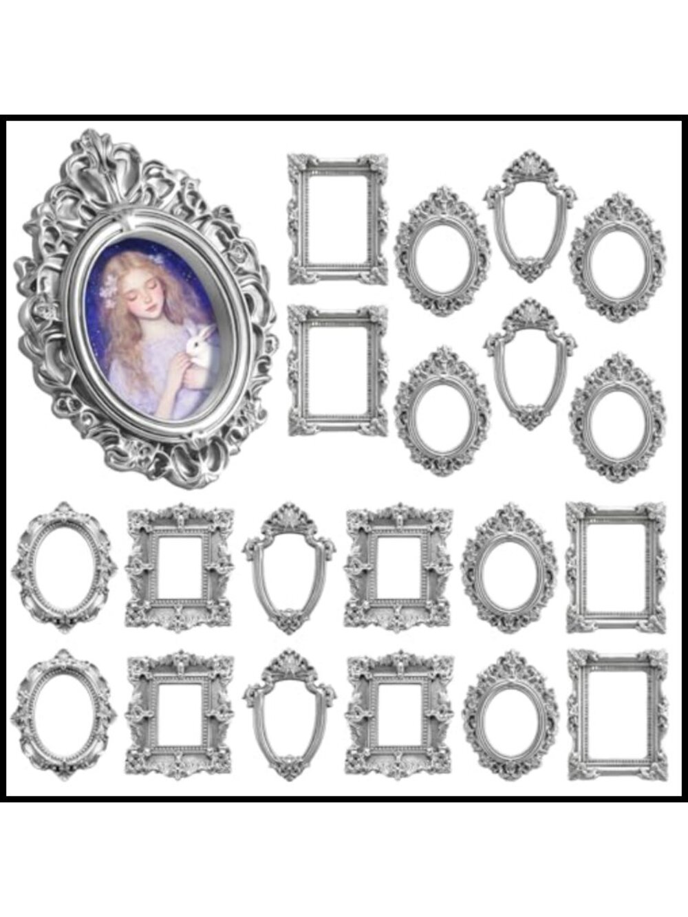 Mini Vintage Resin Picture Frames 20 Pc Baroque Ornate Tabletop Decor